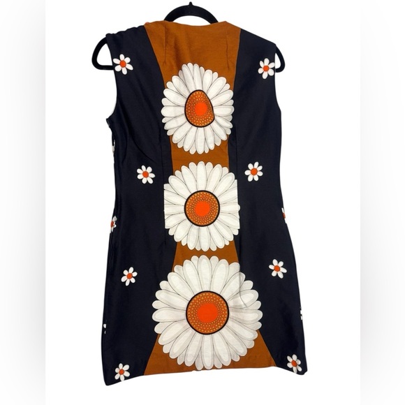VTG 1960's ALICE Polynesian Daisy Hippie Hawaiian Mini Dress Retro Art to Wear - Picture 6 of 13